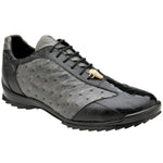 Belvedere Lando Genuine Ostrich Leg / Calfskin Sneakers Black / Grey