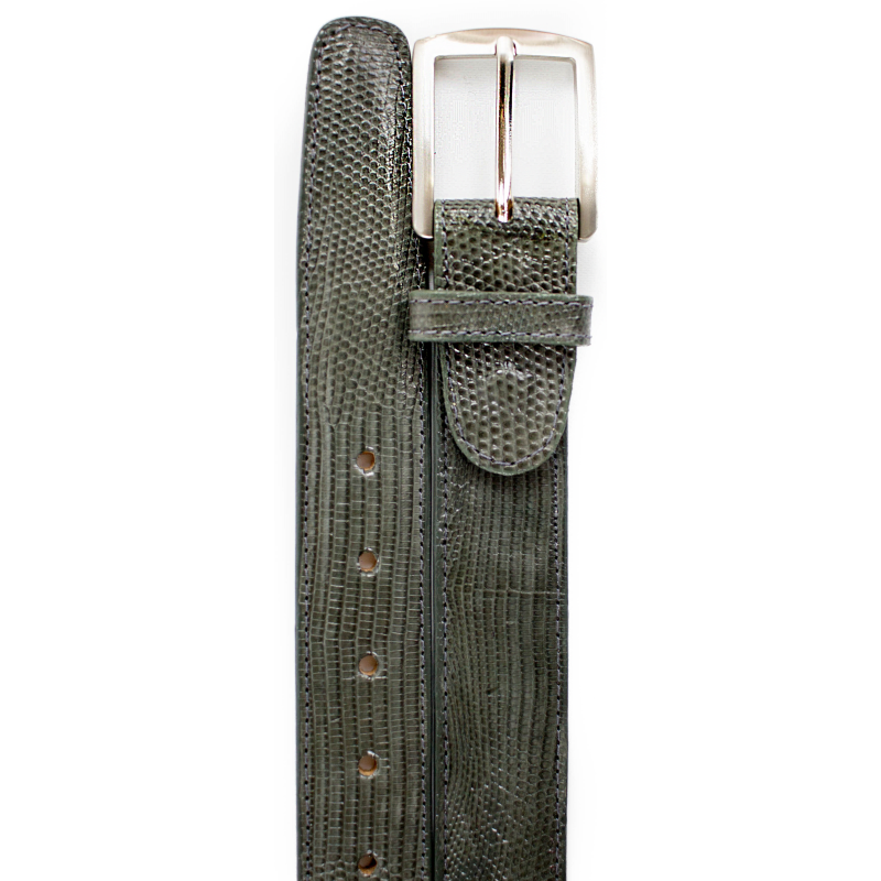 Belvedere Lizard Belt Gray
