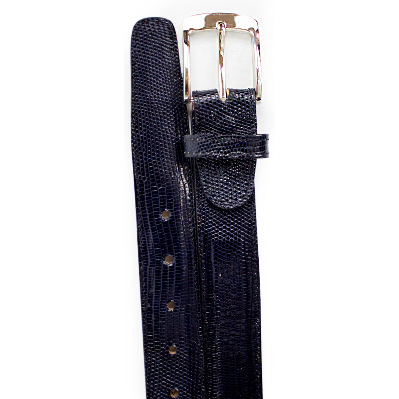 Belvedere Lizard Belt Navy