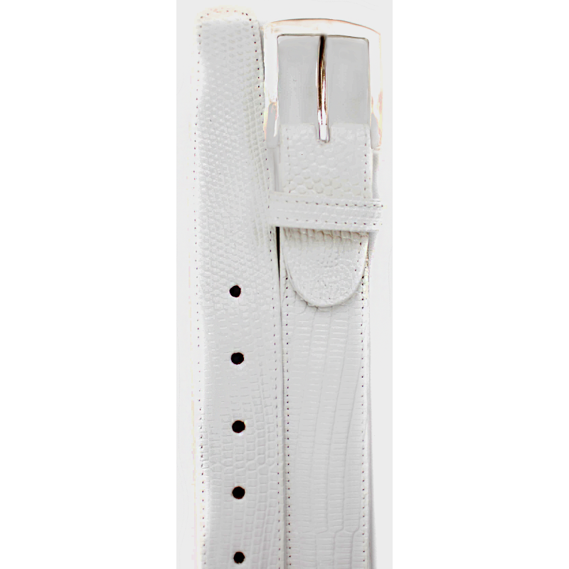 Belvedere Lizard Belt White