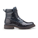 Belvedere Logan Alligator & Calfskin Boots Night Blue