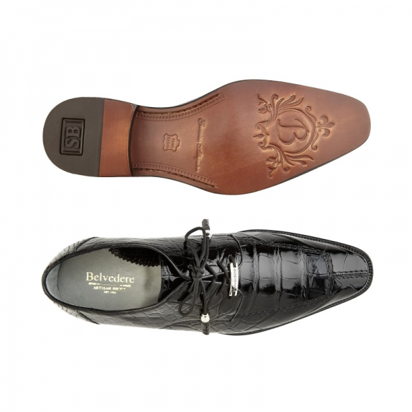 Belvedere Lorenzo Alligator Shoes Black