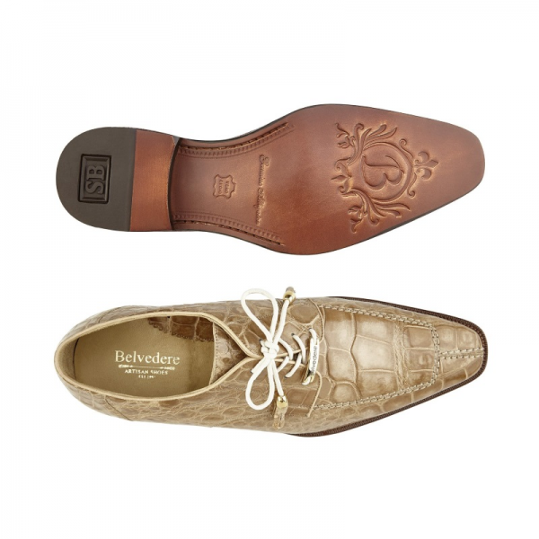 Belvedere Lorenzo Alligator Shoes Taupe