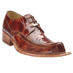 Belvedere Lorenzo Ostrich & Calfskin Shoes Brandy / Antique Brown