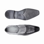 Belvedere Lucas Crocodile & Calfskin Wingtip Shoes Dark Gray / Gray / Light Gray