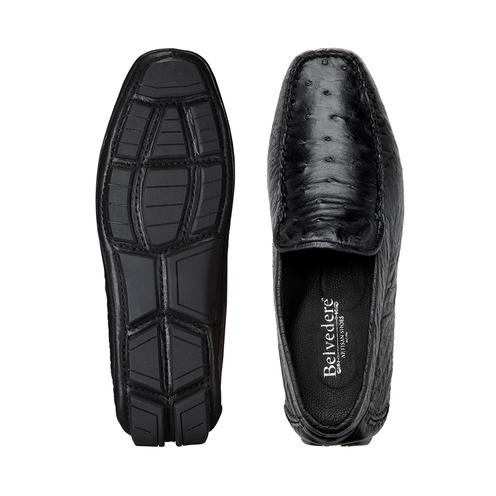 Belvedere Ostrich Shoes Black