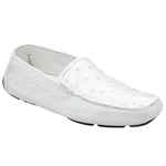 Belvedere Luis Ostrich Shoes White