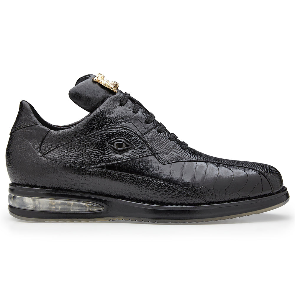 Belvedere Lupo Ostrich / Calfskin Sneakers Black