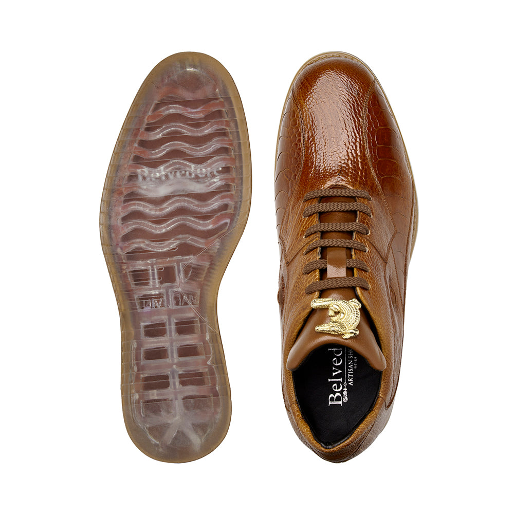 Belvedere Lupo Ostrich / Calfskin Sneakers Honey