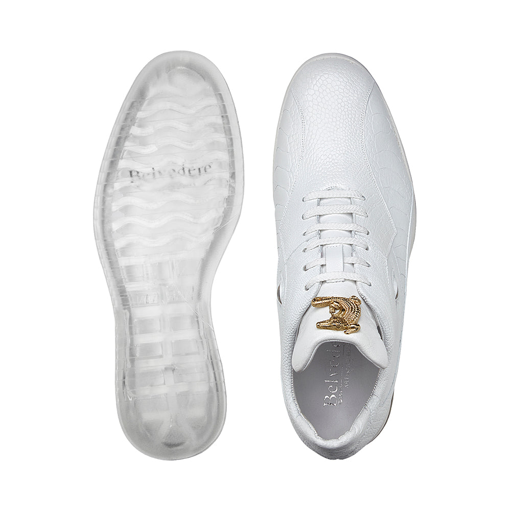 Belvedere Lupo Ostrich / Calfskin Sneakers White