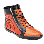Belvedere Magic Crocodile & Calfskin Zipper Sneakers Black / Orange
