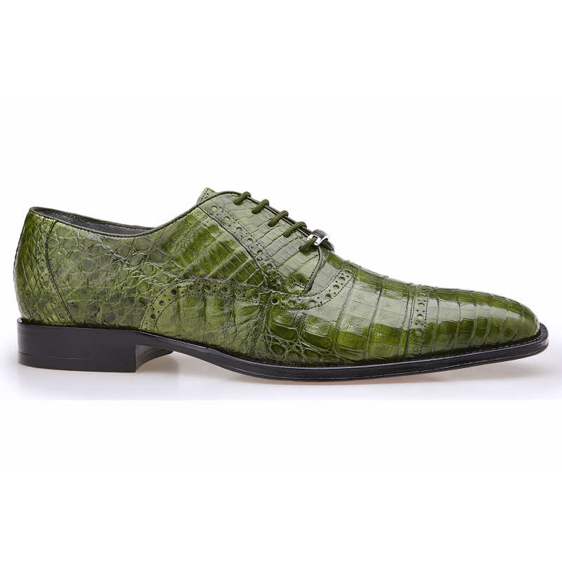 Belvedere Marcello Crocodile Cap Toe Brogues Emerald Green