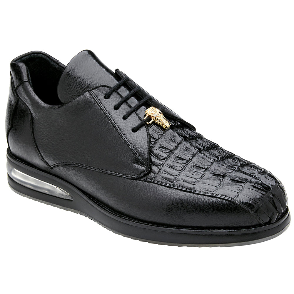 Belvedere Marcus Hornback Crocodile / Calfskin Sneakers Black