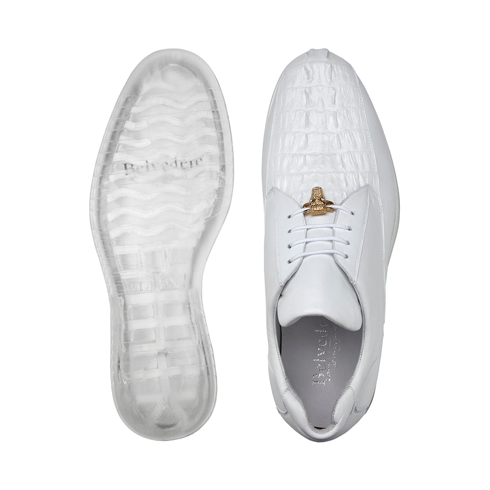 Belvedere Marcus Hornback Crocodile / Calfskin Sneakers White