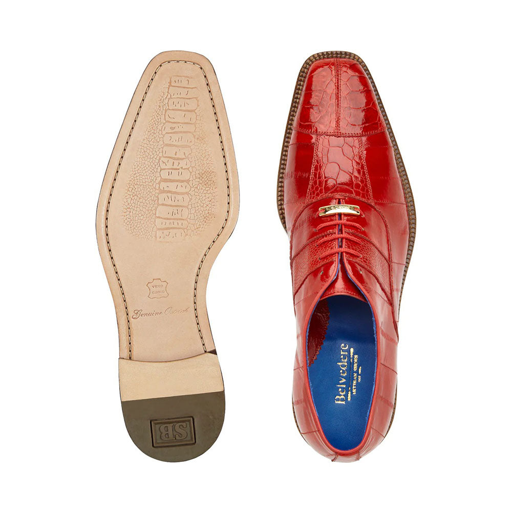 Belvedere Mare Genuine Ostrich / Eel Shoes Ant Red (2P7)