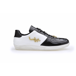 Belvedere Mario Crocodile & Calfskin Sneakers Black / White