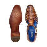 Belvedere Mario Genuine Alligator / Italian Leather Sandals Ant. Almond