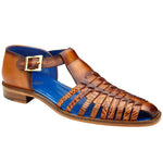 Belvedere Mario Genuine Alligator / Italian Leather Sandals Ant. Almond