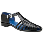 Belvedere Mario Genuine Alligator / Italian Leather Sandals Black