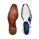 Belvedere Mario Genuine Alligator / Italian Leather Sandals White