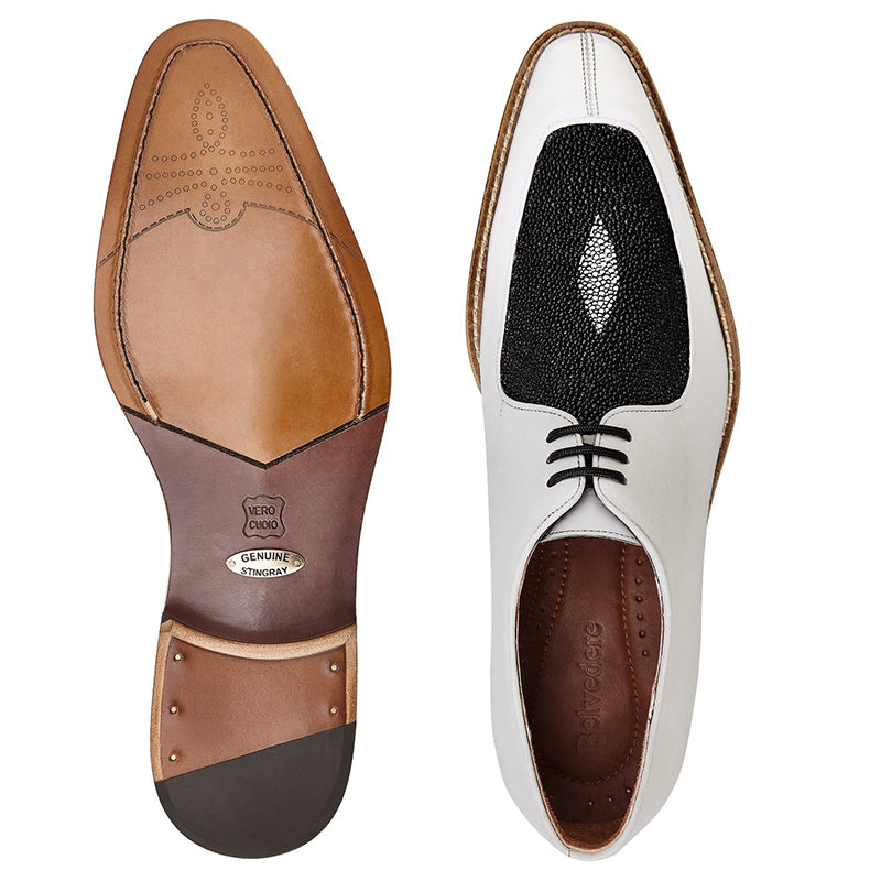 Belvedere Mario Stingray & Calf Shoes Black / White