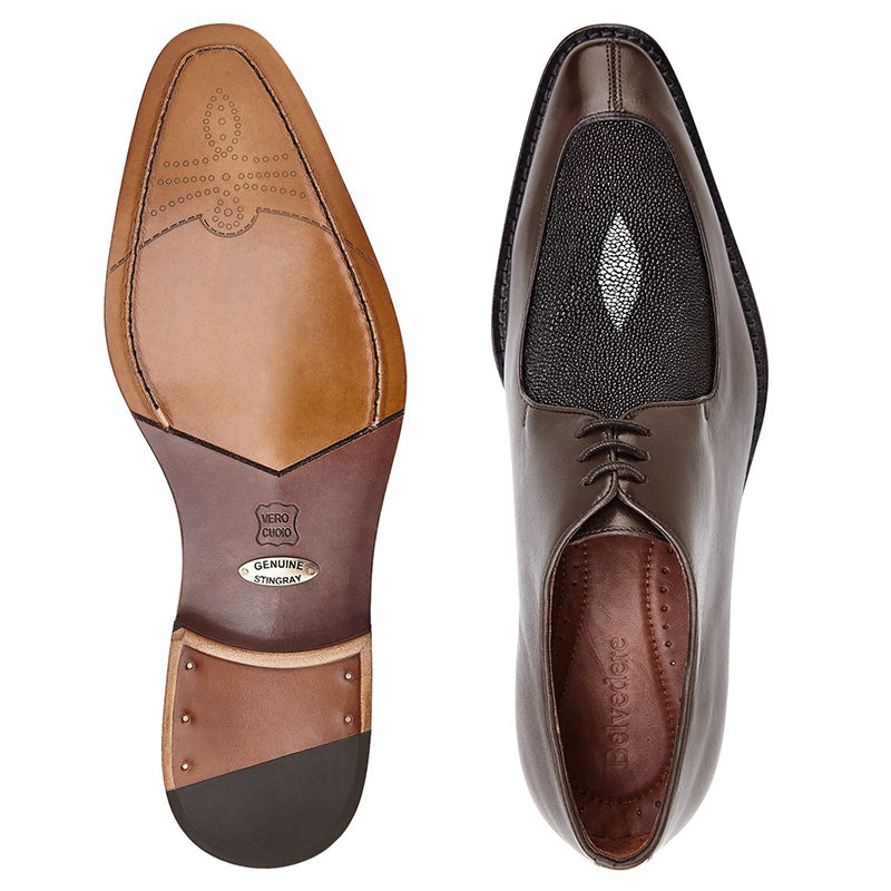 Belvedere Mario Stingray & Calf Shoes Brown