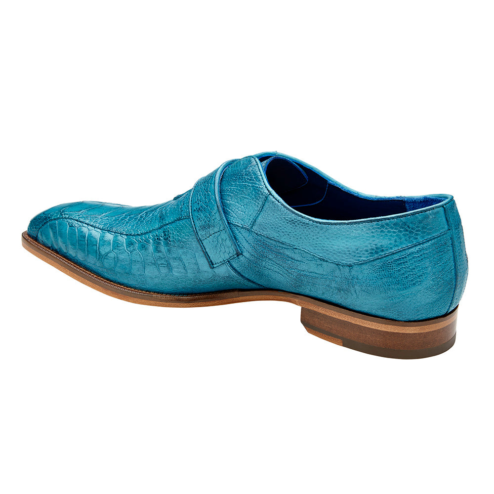Belvedere Marte Genuine Ostrich Shoes Antique Ocean / Antique Brandy