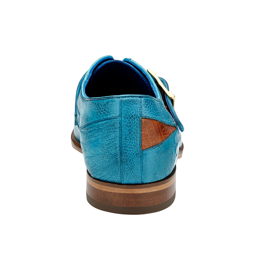 Belvedere Marte Genuine Ostrich Shoes Antique Ocean / Antique Brandy