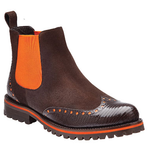 Belvedere Marte Lizard & Suede Wingtip Boots Brown / Orange
