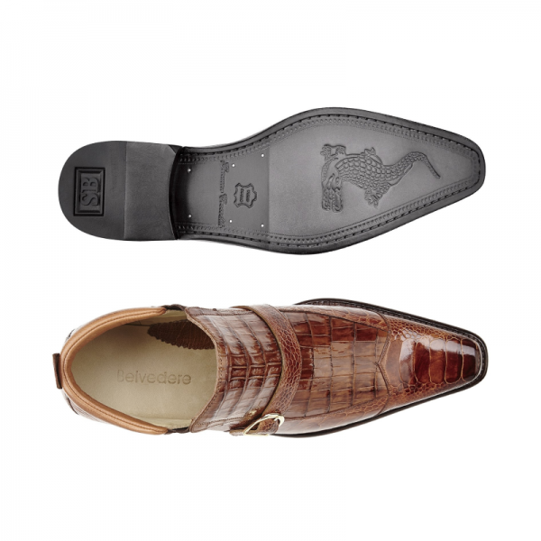 Belvedere Matteo Ostrich & Crocodile Boots Antique Camel