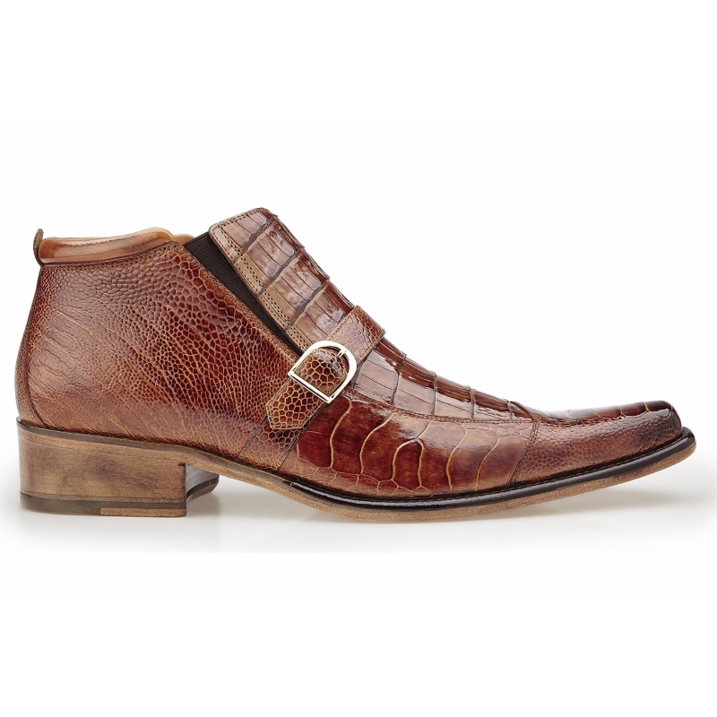 Belvedere Matteo Ostrich & Crocodile Boots Antique Camel