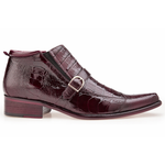 Belvedere Matteo Ostrich & Crocodile Boots Antique Dark Burgundy