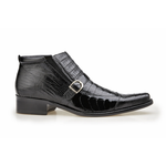 Belvedere Matteo Ostrich & Crocodile Boots Black