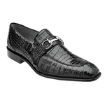 Belvedere Mercuri Crocodile Bit Loafers Black