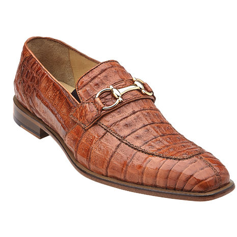 Belvedere Mercuri Crocodile Bit Loafers Brandy