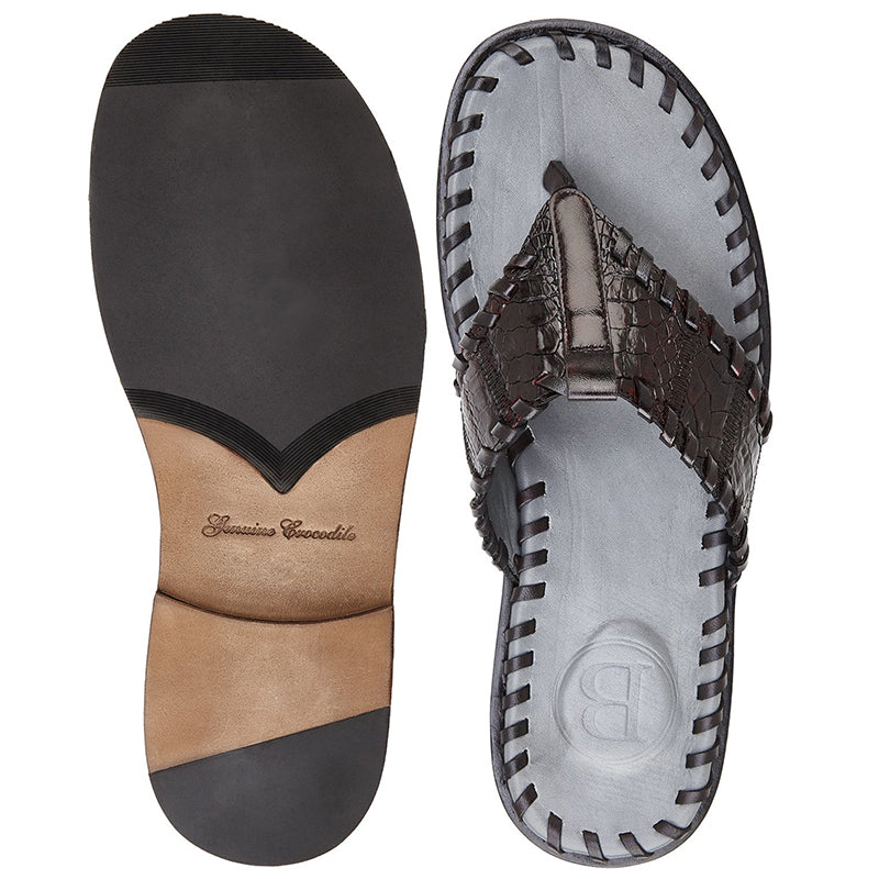 Belvedere Merlin Crocodile Patchwork Slippers Black Cherry