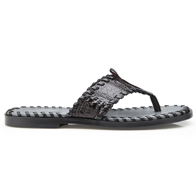 Belvedere Merlin Crocodile Patchwork Slippers Black Cherry