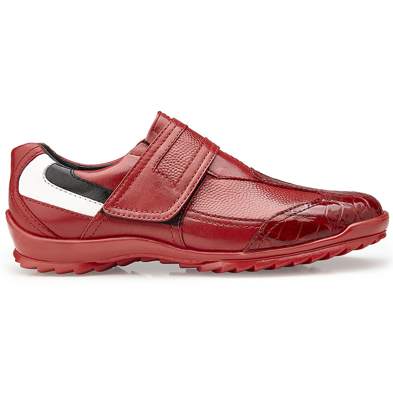 Belvedere Mikele Crocodile & Calf Sneakers Red
