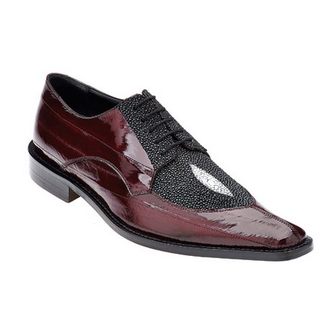 Belvedere Milan Eel & Stingray Shoes Scarlet Red / Black