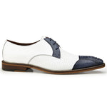 Belvedere Monaco Ostrich & Calf Spectators Blue Safari / White