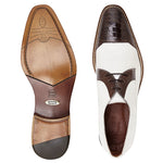 Belvedere Monaco Ostrich & Calf Spectators Brown / White