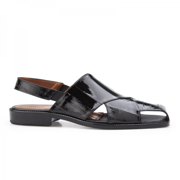 Belvedere Monza Eel Sandals Black