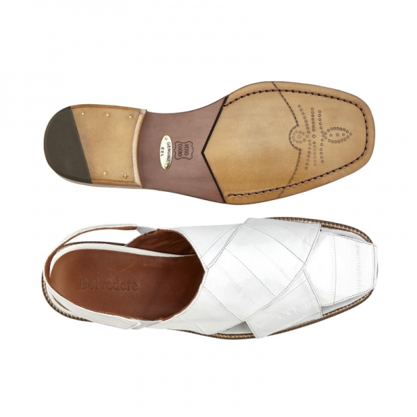 Belvedere Monza Eel Sandals White