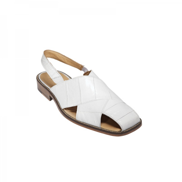 Belvedere Monza Eel Sandals White