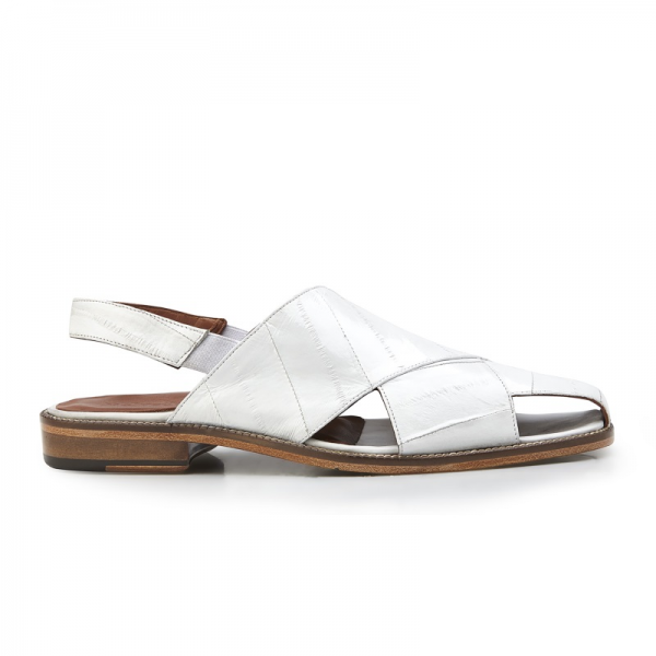 Belvedere Monza Eel Sandals White