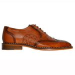 Belvedere Napoli Ostrich Quill / Calfskin Shoes Antique Brandy