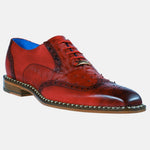 Belvedere Napoli Ostrich Quill / Calfskin Shoes Antique Red