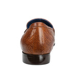 Belvedere Natale Caiman & Ostrich Loafers Brandy