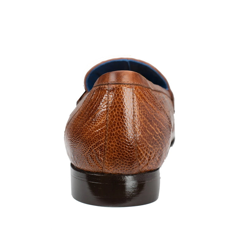 Belvedere Natale Caiman & Ostrich Loafers Brandy