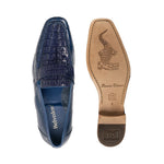 Belvedere Natale Caiman & Ostrich Loafers Navy
